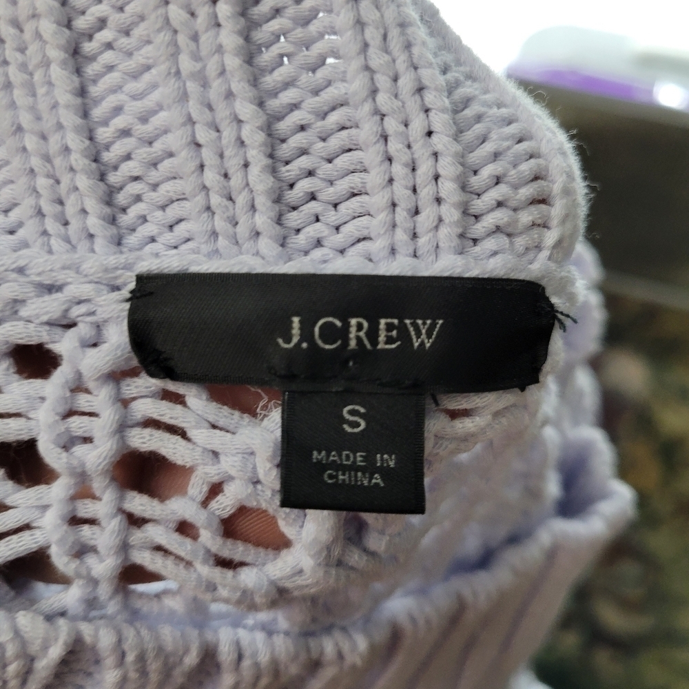 J. Crew Womens Wide Neck Summer Beach Sweater With Pointelle Stitch Size S - Picture 8 of 12